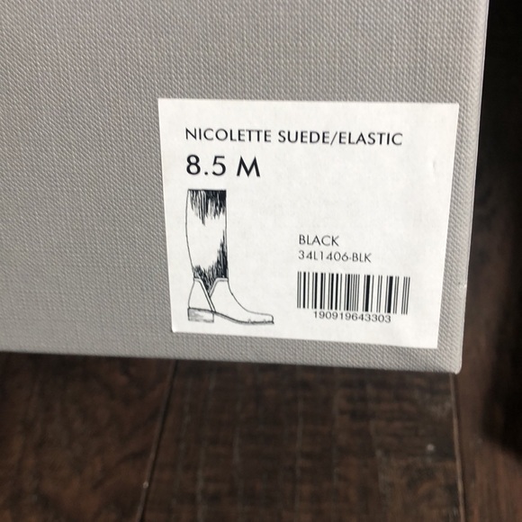 Aquatalia Nicollete Suede/Elastic Boots in Black Size 8.5 - Picture 3 of 4